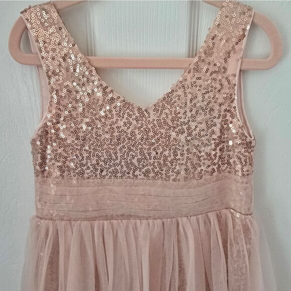 Rose Gold Sparkling Girls Dress - Picture 4 of 4